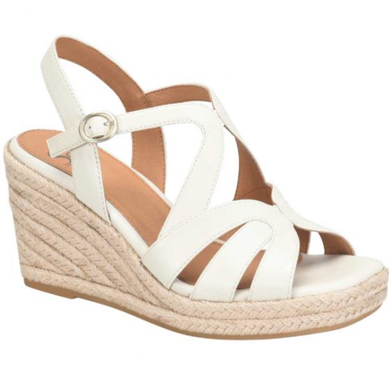Sofft Norma Wedge Sandal Off White (Women's)