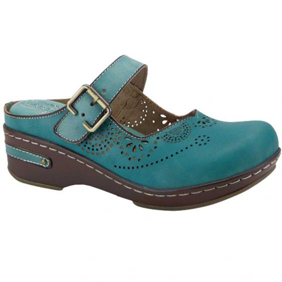 L'Artiste by Spring Step Aneria Mary-Jane Clog Teal (Women's)