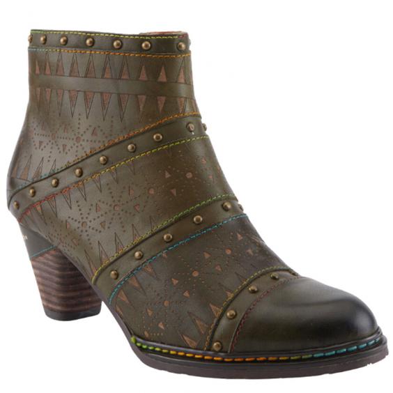 L'Artiste by Spring Step Niobe Heeled Bootie Olive Multi (Women's)