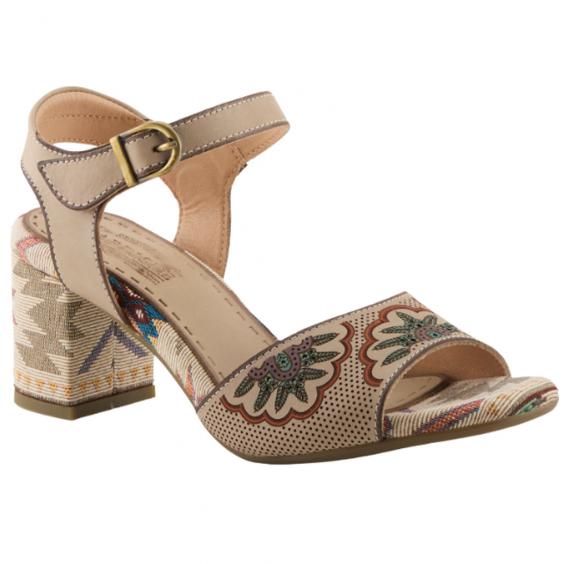 L'Artiste by Spring Step Sassyclass Heeled Sandal Beige (Women's)