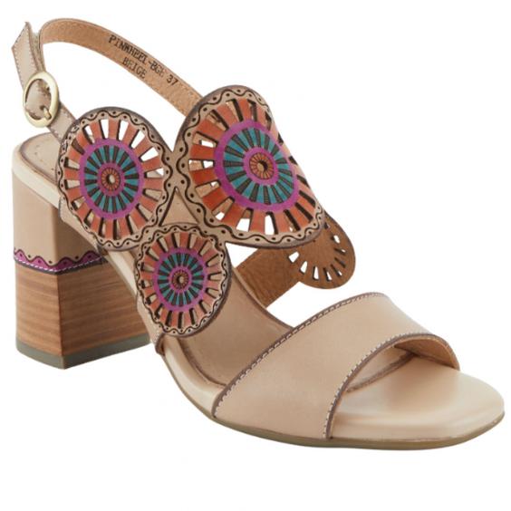 L'Artiste by Spring Step Pinwheel Heeled Sandal Beige (Women's)