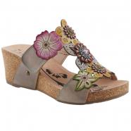 L'Artiste by Spring Step PrettyPetals Wedge Grey Multi (Women's)