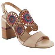 L'Artiste by Spring Step Pinwheel Heeled Sandal Beige (Women's)