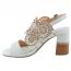 L'Artiste by Spring Step Pinwheel Heeled Sandal Off White (Women's) 2