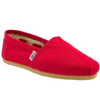 TOMS Shoes Classics Canvas Slip On Red 