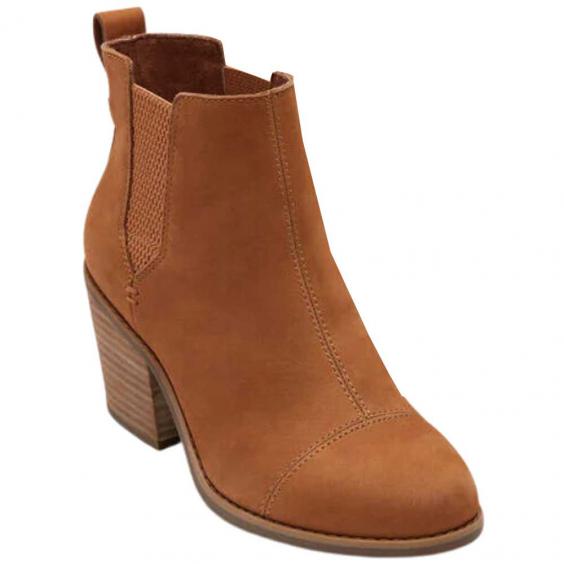 TOMS Shoes Everly Heeled Boot Tan (Women's)