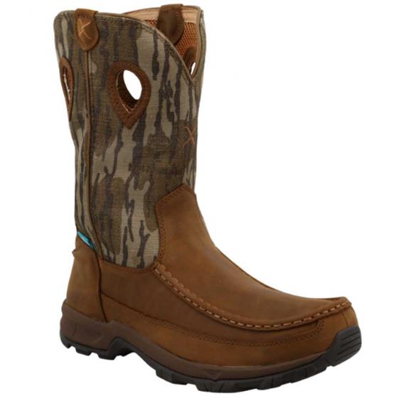 Twisted X 11'' Pull On Hiker Boot/ Mossy Oak Bottomland Camo & Distressed Saddle (Men's) Twisted X 11'' Pull On Hiker Boot/ Mossy Oak Bottomland Camo & Distressed Saddle (Men's)