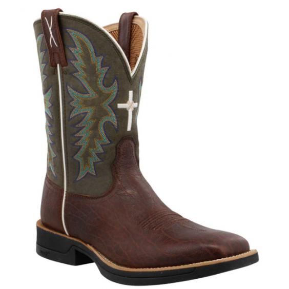 Twisted X 11'' Tech X Boot/ Brown & Green (Men's)