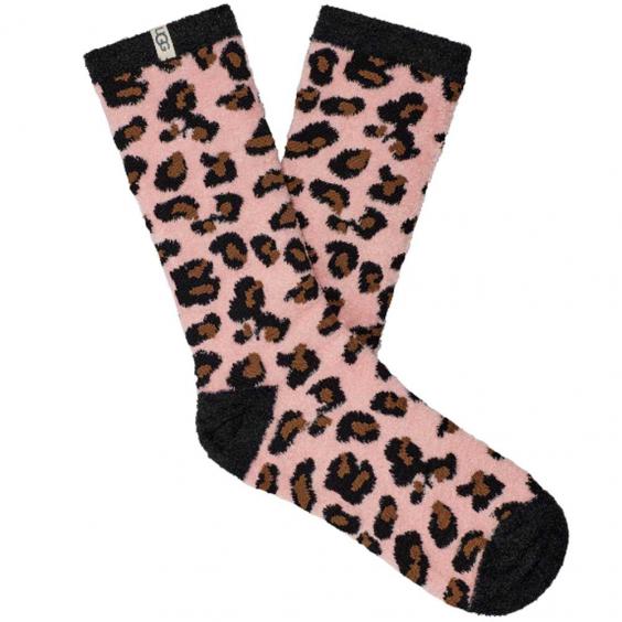 UGG Leslie Graphic Crew Socks Soft Kiss Leopard (Women's)