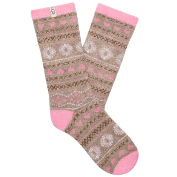 UGG Leslie Graphic Crew Socks Putty Fairisle (Women's)