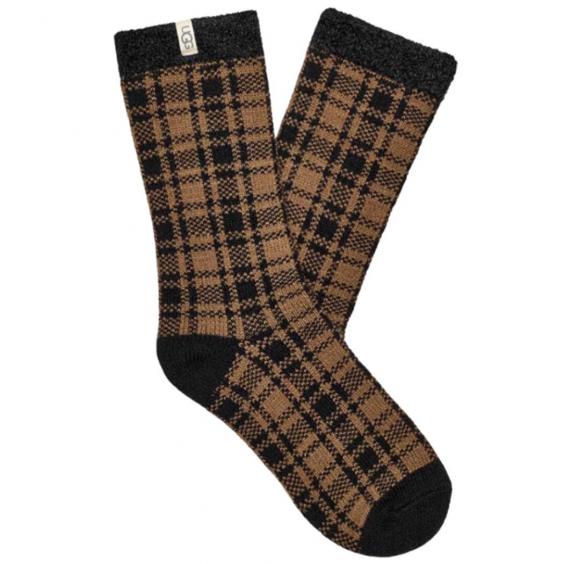 UGG Josephine Fleece Lined Sock Chestnut/ Black Buffalo Check (Women's)