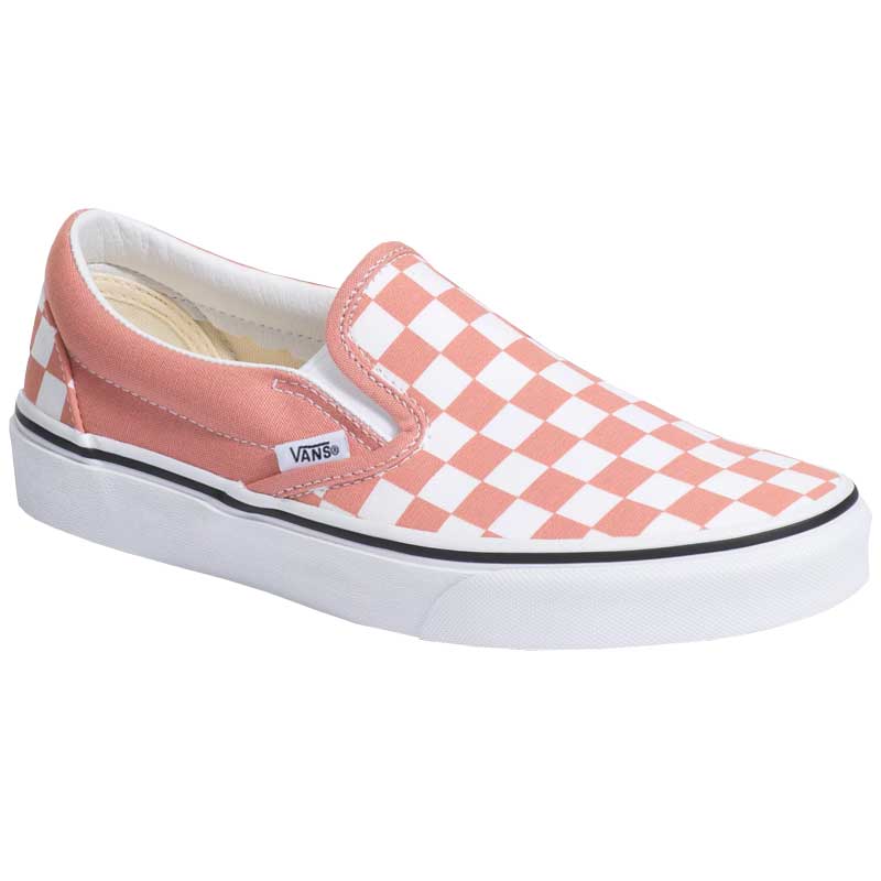 vans classic slip on pink checkerboard