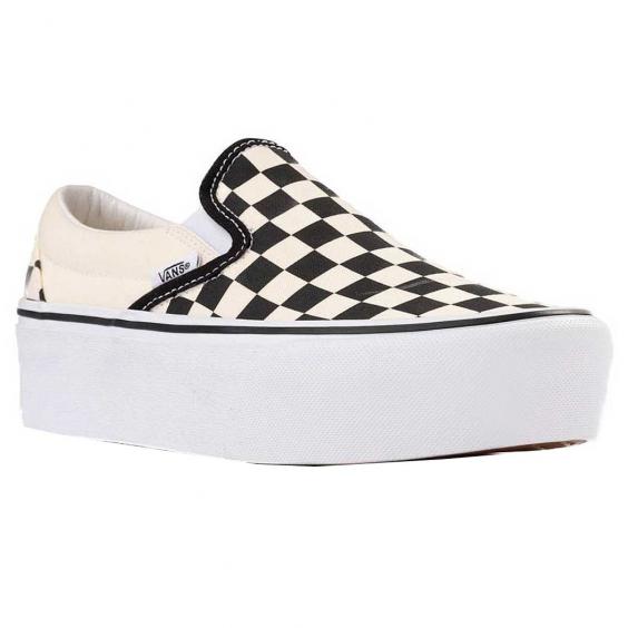 Vans Classic Slip-On Stackform Checkerboard Black/ Classic White (Women's)