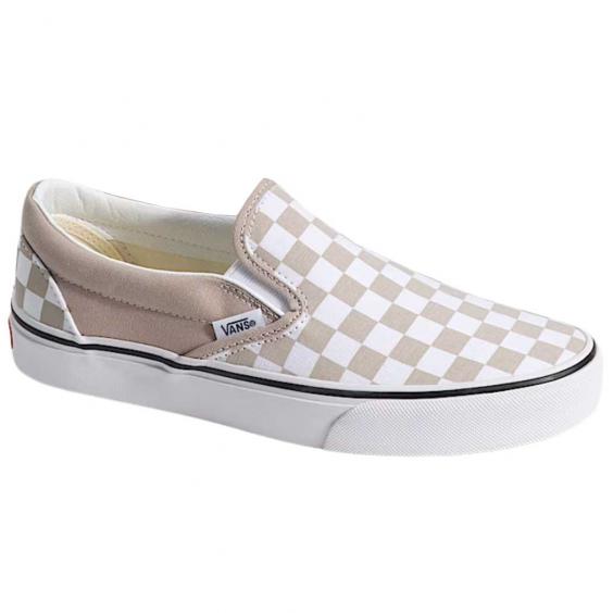 Vans Classic Slip-On Color Theory Checkerboard Mushroom (Women's)