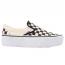 Vans Classic Slip-On Stackform Checkerboard Black/ Classic White (Women's) 1