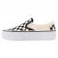 Vans Classic Slip-On Stackform Checkerboard Black/ Classic White (Women's) 2