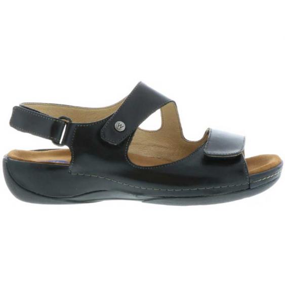 Wolky Liana Smooth Leather Black Sandal (Women's)
