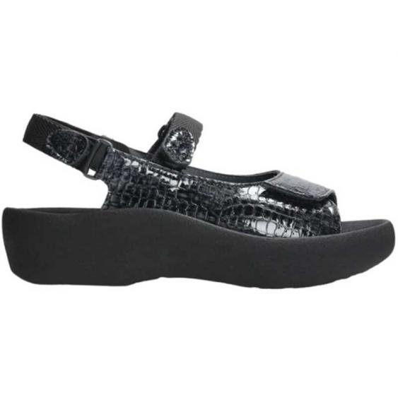 Wolky Jewel Sandal Mini Croco Leather Anthracite (Women's)