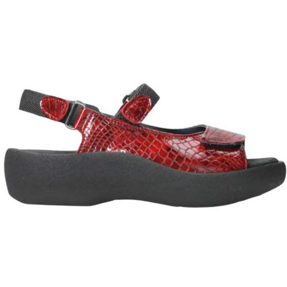 Wolky Jewel Sandal Mini Croco Leather Red (Women's)