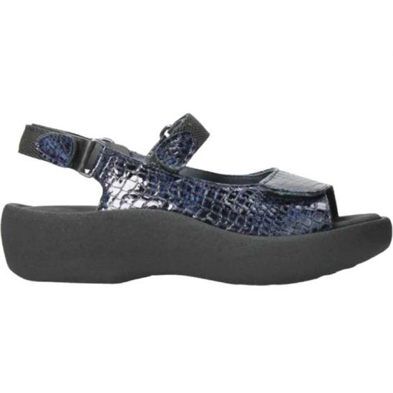 Wolky Jewel Sandal Mini Croco Leather Blue (Women's)