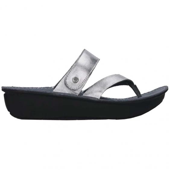 Wolky Tahiti Flip-Flop Sandal Silver Biocare Metallic 0618008130 (Women's)