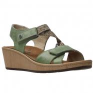 Wolky Lo Jolla Wedge Sandal Olive Viagretta Leather (Women's)