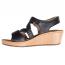 Wolky La Jolla Wedge Sandals Black Viagretta Leather (Women's) 2