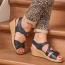 Wolky La Jolla Wedge Sandals Black Viagretta Leather (Women's) 5