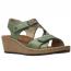 Wolky Lo Jolla Wedge Sandal Olive Viagretta Leather (Women's)
