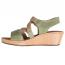 Wolky Lo Jolla Wedge Sandal Olive Viagretta Leather (Women's) 2